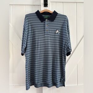 Disney Golf Collection Seven Dwarfs Grumpy Breaking Golf Club Striped Polo Shirt